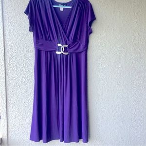 DONUTZ, INC. - PURPLE V-Neck DRESS - SIZE 14W